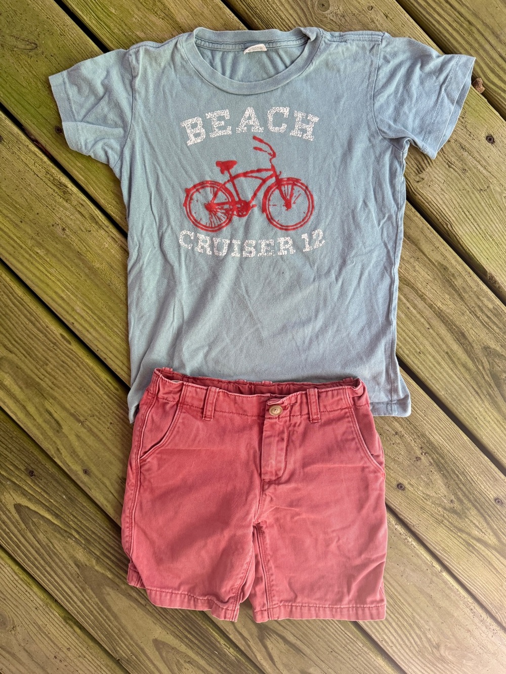 Crewcuts J Crew Boys Chino Shorts & Graphic Tee Set Size 6 Play Outfit